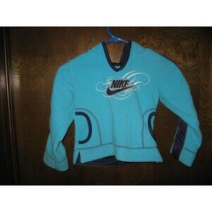 Boys Youth Nike 2 Tone Blue Fleece Hoodie Size 6